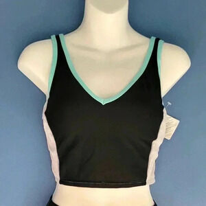 Pure Paradise Tankini Swim Top Black & Aqua Swimwear Multiple Sizes